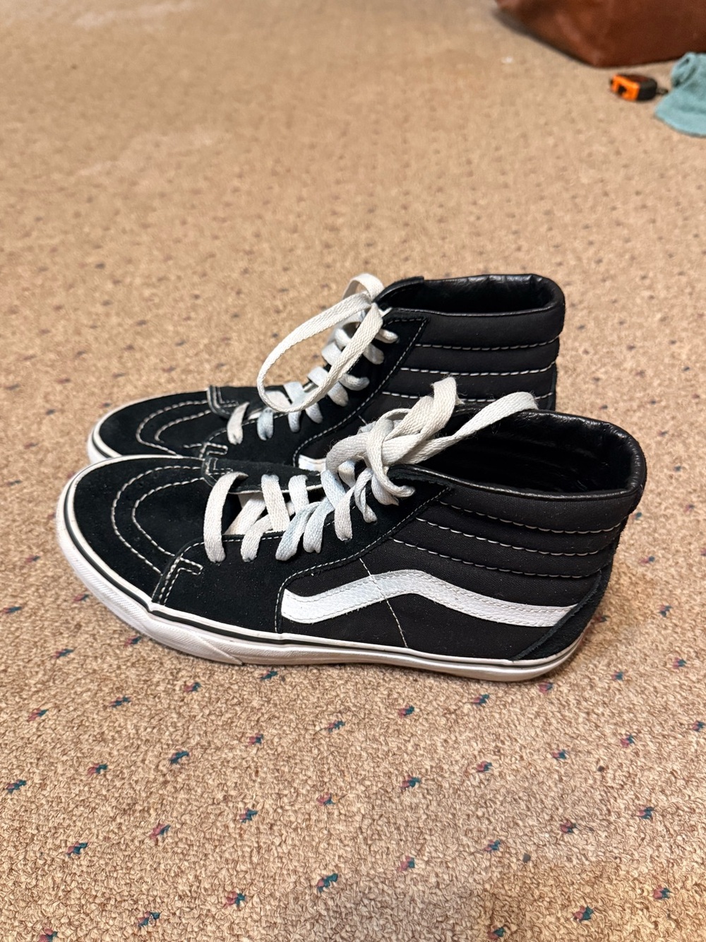 Vans Black and White High-Top Skate Sneakers